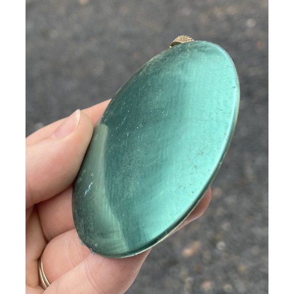 2 3/4" Reflective Blue Green Teal CLOCK PARTS Pendulum Bob 20th C. VINTAGE - Picture 5 of 9